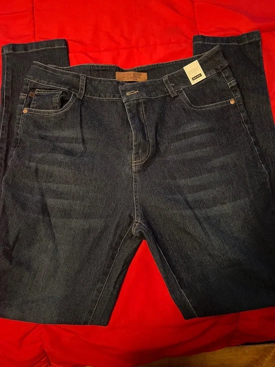 Judy Blue Dark Indigo Straight Leg Jeans - Picture 1 of 5